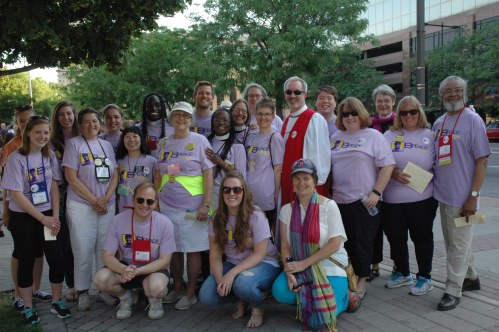 Diocese of Massachusetts was a splash of B-PEACE purple at this morning's march.